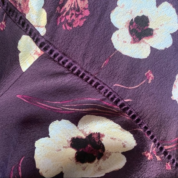 Leith Purple Foral Print Sleeveless Crop Top XL - Picture 7 of 9